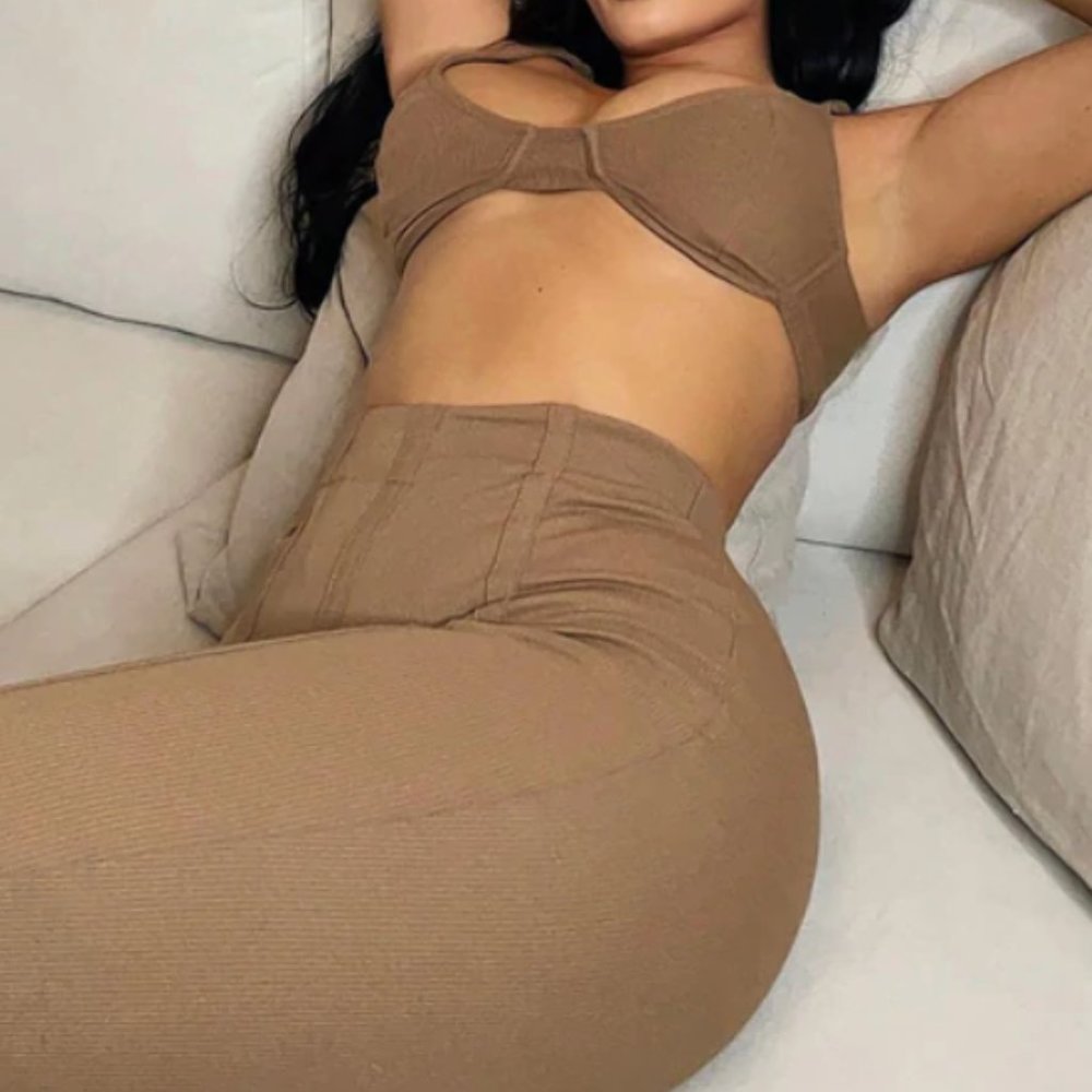 Stay True Pant Set - Mocha - NEW